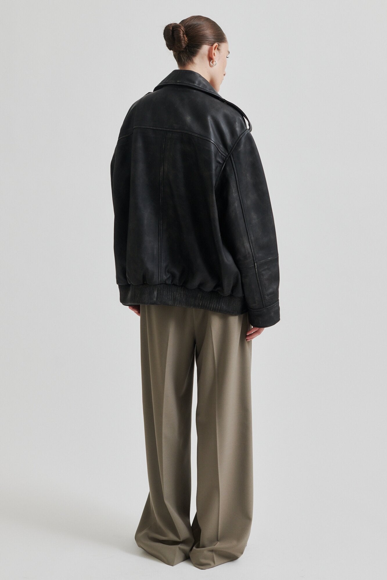 Auras læderjakke - sort